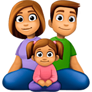 Emoji 👨🏽‍👩🏽‍👧🏽 Famiglia - Uomo, Donna, Bambina: Carnagione Olivastra su Facebook 14.0.