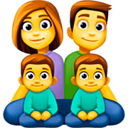 👨‍👩‍👦‍👦 Emoji Familia: Hombre, Mujer, Niño, Niño en Facebook 14.0.