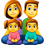 👨‍👩‍👧‍👦 Emoji Familie: Mann, Frau, Mädchen und Junge Facebook 14.0.