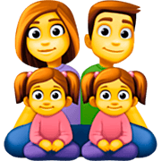 👨‍👩‍👧‍👧 Emoji Familia: Hombre, Mujer, Niña, Niña en Facebook 14.0.