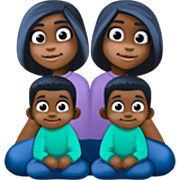 Emoji 👩🏿‍👩🏿‍👦🏿‍👦🏿 Famiglia - Donna, Uomo, Bambino, Bambino: Carnagione Scura su Facebook 14.0.