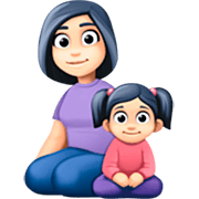 Emoji 👩🏻‍👧🏻 Famiglia - Donna, Bambina: Carnagione Chiara su Facebook 14.0.