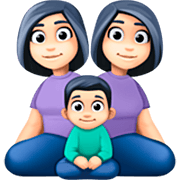 Emoji 👩🏻‍👩🏻‍👦🏻 Famiglia - Donna, Donna, Bambino: Carnagione Chiara su Facebook 14.0.