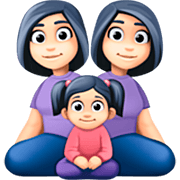 Emoji 👩🏻‍👩🏻‍👧🏻 Famiglia - Donna, Donna, Bambina: Carnagione Chiara su Facebook 14.0.