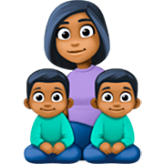 Emoji 👩🏾‍👦🏾‍👦🏾 Famiglia - Donna, Bambino, Bambino: Carnagione Abbastanza Scura su Facebook 14.0.
