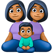 Emoji 👩🏾‍👩🏾‍👦🏾 Famiglia - Donna, Donna, Bambino: Carnagione Abbastanza Scura su Facebook 14.0.