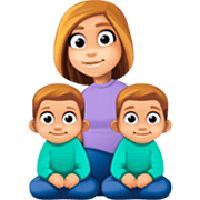 👩🏼‍👦🏼‍👦🏼 Emoji Familie - Frau, Junge, Junge: mittelhelle Hautfarbe Facebook 14.0.