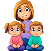 👩🏼‍👧🏼‍👦🏼 Emoji Familie - Frau, Mädchen, Junge: mittelhelle Hautfarbe Facebook 14.0.