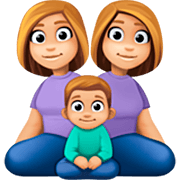 Emoji 👩🏼‍👩🏼‍👦🏼 Famiglia - Donna, Donna, Bambino: Carnagione Abbastanza Chiara su Facebook 14.0.