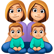 👩🏼‍👩🏼‍👦🏼‍👦🏼 Emoji Familia - Mujer, Mujer, Niño, Niño: Tono De Piel Claro Medio en Facebook 14.0.