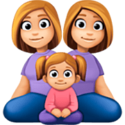 Emoji 👩🏼‍👩🏼‍👧🏼 Famiglia - Donna, Donna, Bambina: Carnagione Abbastanza Chiara su Facebook 14.0.