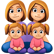 👩🏼‍👩🏼‍👧🏼‍👧🏼 Emoji Familia - Mujer, Mujer, Niña, Niña: Tono De Piel Claro Medio en Facebook 14.0.