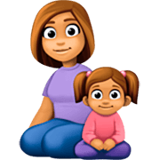 👩🏽‍👧🏽 Emoji Familie - Frau, Mädchen: mittlere Hautfarbe Facebook 14.0.