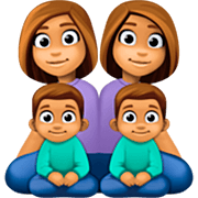 👩🏽‍👩🏽‍👦🏽‍👦🏽 Emoji Familie - Frau, Frau, Junge, Junge: mittlere Hautfarbe Facebook 14.0.