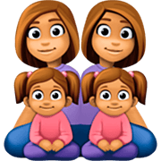 👩🏽‍👩🏽‍👧🏽‍👧🏽 Emoji Familia - Mujer, Mujer, Niña, Niña: Tono De Piel Medio en Facebook 14.0.
