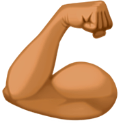 💪🏾 Emoji Bíceps Flexionado: Tono De Piel Oscuro Medio en Facebook 14.0.