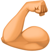 💪🏽 Emoji Bíceps Flexionado: Tono De Piel Medio en Facebook 14.0.