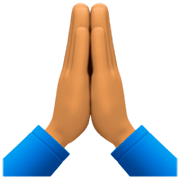 🙏🏽 Emoji Manos En Oración: Tono De Piel Medio en Facebook 14.0.