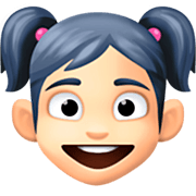 👧🏻 Emoji Mädchen: helle Hautfarbe Facebook 14.0.