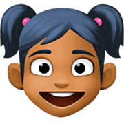 👧🏾 Emoji Mädchen: mitteldunkle Hautfarbe Facebook 14.0.