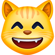 😸 Emoji Rosto De Gato Sorrindo Com Olhos Sorridentes na Facebook 14.0.