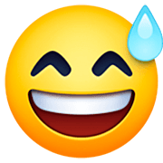 😅 Emoji Cara Sonriendo Con Sudor Frío en Facebook 14.0.
