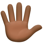 🖐🏿 Emoji Hand mit gespreizten Fingern: dunkle Hautfarbe Facebook 14.0.