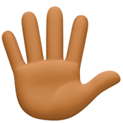 🖐🏾 Emoji Mão Aberta Com Os Dedos Separados: Pele Morena Escura na Facebook 14.0.