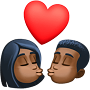 Emoji 💏🏿 Bacio Tra Coppia, Carnagione Scura su Facebook 14.0.