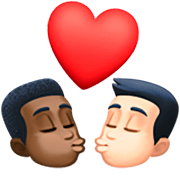 👨🏿‍❤️‍💋‍👨🏻 Emoji sich küssendes Paar - Mann: dunkle Hautfarbe, Mann: helle Hautfarbe Facebook 14.0.