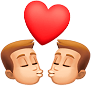 Emoji 👨🏼‍❤️‍💋‍👨🏼 Bacio Tra Coppia - Uomo: Carnagione Abbastanza Chiara, Uomo: Carnagione Abbastanza Chiara su Facebook 14.0.