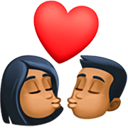💏🏾 Emoji Beijo, Pele Morena Escura na Facebook 14.0.
