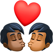 Emoji 🧑🏿‍❤️‍💋‍🧑🏾 Bacio Tra Coppia: persona, persona, Carnagione Scura, Carnagione Abbastanza Scura su Facebook 14.0.