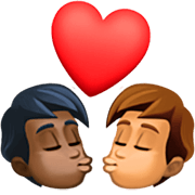 🧑🏿‍❤️‍💋‍🧑🏽 Emoji Beijo: Pessoa, Pessoa, Pele Escura, Pele Morena na Facebook 14.0.
