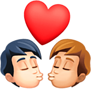 Emoji 🧑🏻‍❤️‍💋‍🧑🏼 Bacio Tra Coppia: persona, persona, Carnagione Chiara, Carnagione Abbastanza Chiara su Facebook 14.0.