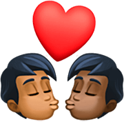 🧑🏾‍❤️‍💋‍🧑🏿 Emoji Beijo: Pessoa, Pessoa, Pele Morena Escura, Pele Escura na Facebook 14.0.