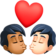 Emoji 🧑🏾‍❤️‍💋‍🧑🏻 Bacio Tra Coppia: persona, persona, Carnagione Abbastanza Scura, Carnagione Chiara su Facebook 14.0.