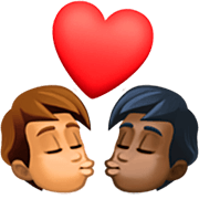 🧑🏽‍❤️‍💋‍🧑🏿 Emoji sich küssendes Paar: Person, Person, mittlere Hautfarbe, dunkle Hautfarbe Facebook 14.0.