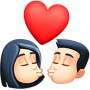 👩🏻‍❤️‍💋‍👨🏻 Emoji sich küssendes Paar - Frau: helle Hautfarbe, Mann: helle Hautfarbe Facebook 14.0.
