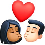 👩🏾‍❤️‍💋‍👨🏻 Emoji Beso Mujer: Tono De Piel Oscuro Medio, Hombre: Tono De Piel Claro en Facebook 14.0.