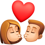 👩🏼‍❤️‍💋‍👨🏼 Emoji sich küssendes Paar - Frau: mittelhelle Hautfarbe, Mann: mittelhelle Hautfarbe Facebook 14.0.