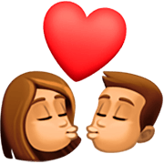 👩🏽‍❤️‍💋‍👨🏽 Emoji Beso - Mujer: Tono De Piel Medio, Hombre: Tono De Piel Medio en Facebook 14.0.