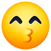Emoji 😙 Faccina Che Bacia Con Occhi Sorridenti su Facebook 14.0.