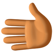 🫲🏾 Emoji Mão Esquerda: Pele Morena Escura na Facebook 14.0.