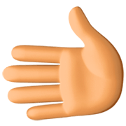 🫲🏽 Emoji Linke Hand: mittlere Hautfarbe Facebook 14.0.