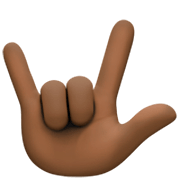 Emoji 🤟🏿 Gesto Ti Amo: Carnagione Scura su Facebook 14.0.