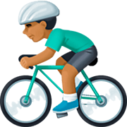 🚴🏾‍♂️ Emoji Homem Ciclista: Pele Morena Escura na Facebook 14.0.