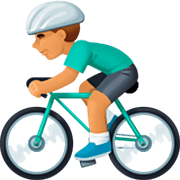 Émoji 🚴🏽‍♂️ Cycliste Homme : Peau Légèrement Mate sur Facebook 14.0.