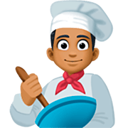 👨🏾‍🍳 Emoji Cozinheiro: Pele Morena Escura na Facebook 14.0.