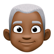 👨🏿‍🦳 Emoji Mann: dunkle Hautfarbe, weißes Haar Facebook 14.0.